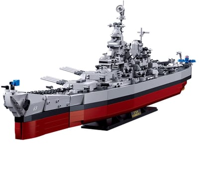 Sluban USS Missouri bouwspeelgoed kinderen vanaf 10 jaar – Constructiespeelgoed modelbouw – bouwdoos met 1741 bouwstenen – M38-B1291