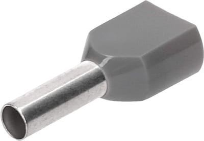 100 stuks Cembre PKT412 dubbele adereindhulzen geïsoleerd 2x4mm² grijs 12mm lang I industriële kwaliteit van de Duitse dealer
