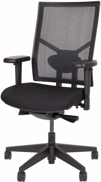 Ergonomische bureaustoel 787 NPR-1813 zwarte zitting met rug in wit mesh stof chrome frame