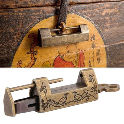 Dailygoods- Hangslot Retro Design - Hangslot voor Sieraden - Hangslot voor Mini Kasten - Hangslot voor Lades - Hangslot voor Cadeau Dozen - Hoogwaardige Zink Legering - Decoratief Slot