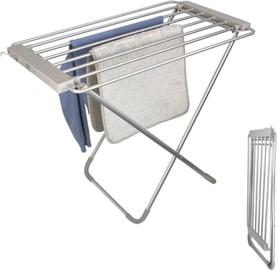 VH Supplies®Elektrisch Droogrek - Verwarmd Droogrek - Wasrek - 8 Stangen - 63 x 95 x 74 cm