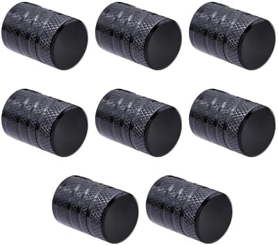 8 stuks stofkappen voor autobanden, bandenventieldoppen, bandenventieldop, aluminiumlegering bandenventieldop, vervanging voor auto's, fietsen en fietsen, vrachtwagens, motorfietsen, zwart