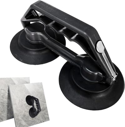 Tegel Zuignap - Dubbele Klauw - Paneel Hanteren - Ergonomisch Handvat - 245 cm - Zwart