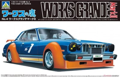 Aoshima Modelbouwpakket Auto - 06652 Toyota Mark II - The Hawk of Works No.4 Works Grande mark II - Auto Plastic - 1:24 - Modelbouw