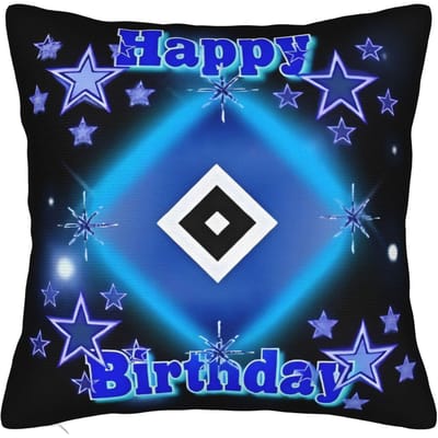HSV Duitse Voetbalclub Vierkante Kussensloop Hamburgers SV Bundesligas Kussenhoes Rits Decoratieve Kussensloop voor Bank 45x45cm 50x50cm