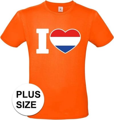Oranje I love Holland grote maten shirt heren 3XL