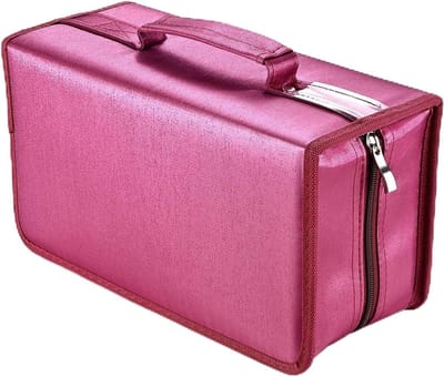 160 Capacity Nylon CD-DVD Case Holder Organizer for Car Home Travel - Red