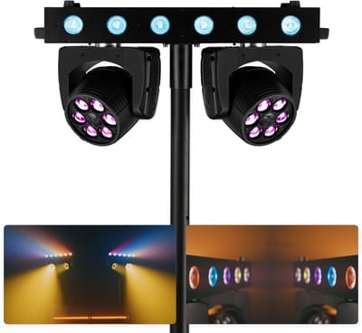 BeamZ Fuze Twin wash moving head bar - Set van 2 RGBW moving heads op statief - 75W