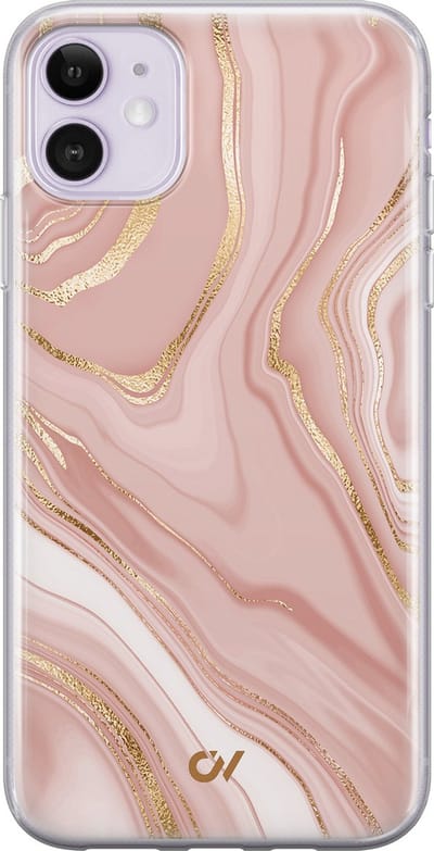 Hoesje geschikt voor Apple iPhone 11 - Rose Marble - - Roze - Apple - Casevibes