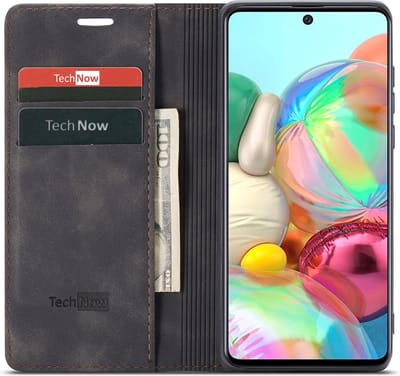 Hoesje geschikt voor Samsung Galaxy A71 - Book Case Leer Slimline Zwart