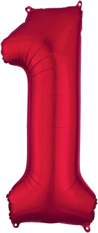 Folieballon Cijfer 1 - Klein - 35 cm - Zilver - Voor Verjaardag en Feestdecoratie