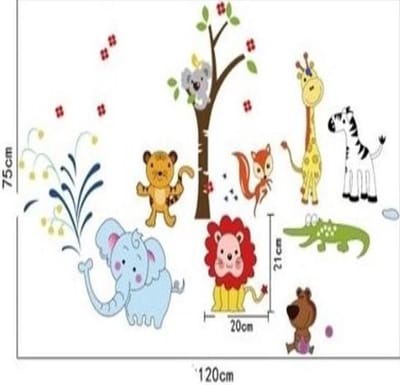 TH Commerce Muursticker - Olifant - Dieren - Kinderkamer - babykamer - jongen - meisje - wanddecoratie - nr 1441