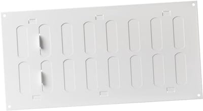 Verstelbaar ventilatierooster plaatstaal 300x150 mm wit uitblaasrooster
