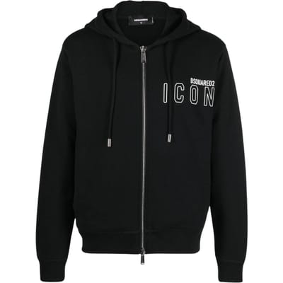 Dsquared2 Icon Outline Logo Zip Black Hoodie
