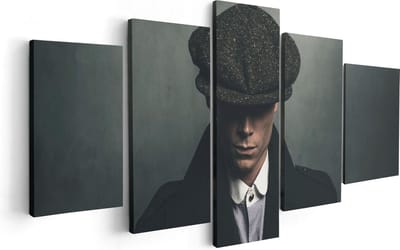 Artaza Canvas Schilderij Vijfluik Engelse Gangster Met Een Pet Uit Jaren 1920  - 100x50 - Foto Op Canvas - Canvas Print