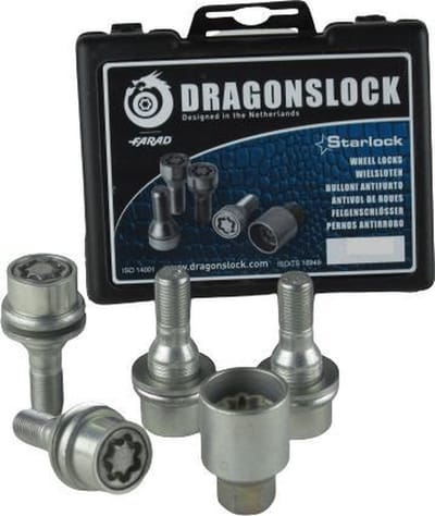 Dragonslock Velgenslot - Wielslot Set Geschikt Voor De Citroen DS3 Vanaf 2010 - Verzinkt - Kleur Grijs