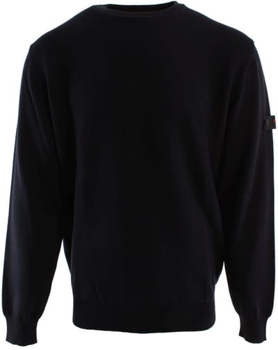 Merino Wool Crew Neck Sweater - Blue