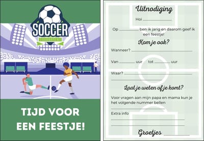 Uitnodiging kinderfeestje | 12 stuks | uitnodigingskaarten | uitnodiging verjaardag | uitnodiging feest | uitnodiging kinderfeestje jongen | uitnodiging kinderfeestje voetbal | uitnodiging feestje