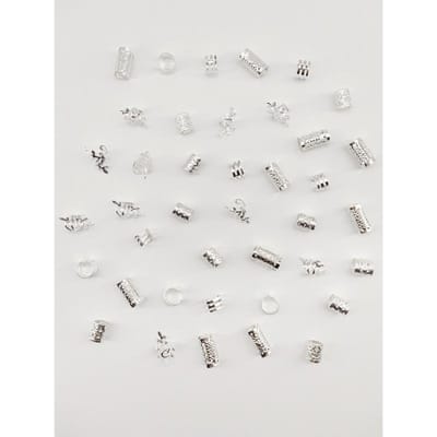 Ensemble de 40 Anneaux à Cheveux en Alliage Style Vintage - Accessoires pour Cheveux Ronds Évidés Pour Femmes et Filles, Bijoux de Cheveux Élégants de Couleur Unie Pour Tresses one-size