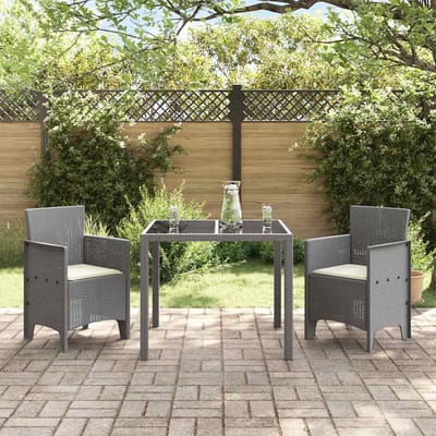 vidaXL Tuinstoel 2 pcs Lichtgrijs 53 x 49 x 85 cm Polypropyleen