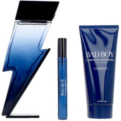 Parfumset voor Heren Carolina Herrera BAD BOY Cobalt 3 Onderdelen