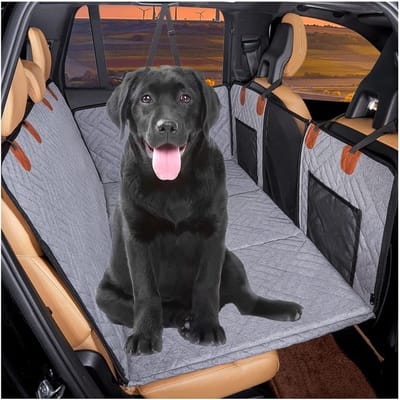 Hondendeken Auto Achterbank - Autobanken Hondenmat - Veilig Reizen Honden - Stevige Hardhouten Plank - 132 x 160 cm - Grijs