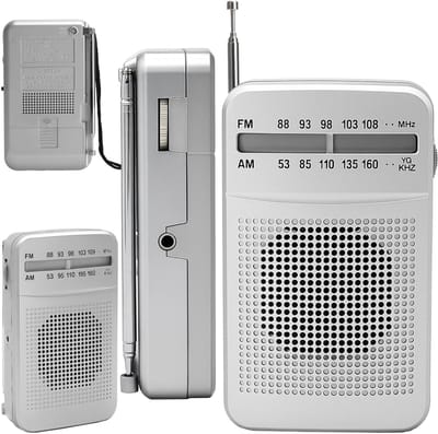 Dailygoods- Draagbare Radio - Compacte Mini-Radio met 3 W Geluid - FM/AM Ontvangst - Telescopische Antenne - Batterijwerking (2x AA) - Ideaal voor Keuken/Outdoor - Zakradio