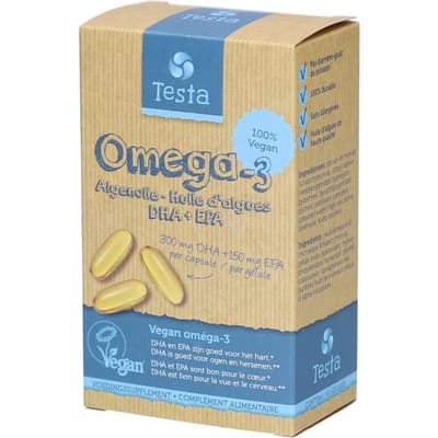testa - omega 3 algenolie - 325mg DHA + 150mg EPA - 60 capsules