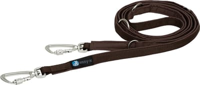AnnyX verstelbare Hondenriem - SAFETY - Anti Ontsnapping - Bruin - Lengte 3 meter - 2 cm breed - politielijn - Trainingslijn - No Escape