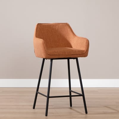 Bronx71® Barkruk Ciara linnen koper 65-78 cm - barstoel
