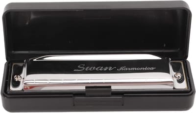 Mondharmonica - 10-gaats instrument - Muziek maken - Nauwkeurig afgestemde rieten - 11 x 4 x 3 cm - Zilver