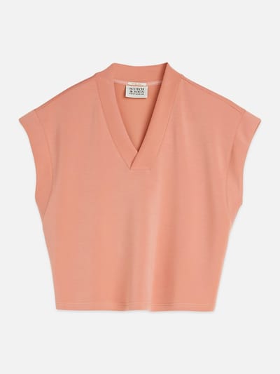Scotch & Soda Tencel V-Neck Shortsleeved Sweatshirt