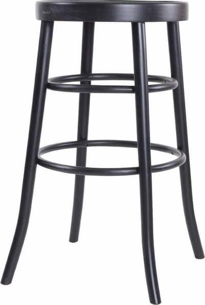 Fameg Lauren houten barkruk zwart - 75 cm - buighout - beukenhout - bar