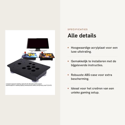 Dailygoods- Acryl Paneel 30 x 20 cm - Zwart - DIY Set - Behuizing - 5 mm Dikte - Inclusief Schroeven/Sukkels - Arcade Case