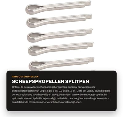 Dailygoods- Scheepspropeller Splitpen - 20 Stuks - Buitenboordmotoren 20/15/9,9/8/6 Pk - Hoogwaardig Metaal - Roestbestendig - OE-nummer 91490-30020-00 - Buitenboordmotor