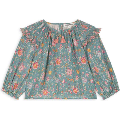 Louise Misha Blouse Iris Blue Rosa Damascena Size: 12M | Shirts Outlet | Unisex | Blauw