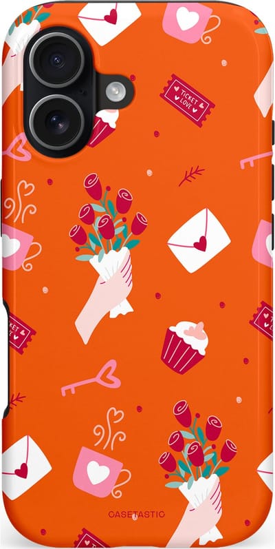 Casetastic hoesje geschikt voor Apple iPhone 17 - MagSafe - Dubbellaagse bescherming - Valentijnsdag Feest - Fashion Case - Oranje Koraal