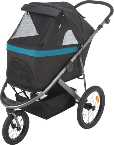 Hondenbuggy Trolley voor Honden - Geschikt tot 20 kg - 60 × 112 × 120 cm - Zwart/Benzine