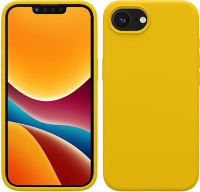 kwmobile telefoonhoesje geschikt voor Apple iPhone 17e / iPhone 16e - Hoesje met siliconen coating - Smartphone case in stralend geel