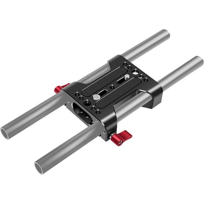 Multifunctionele Camerabasisplaat met 15mm Rod Rail Klem Statief Montage Basisplaat Aluminiumlegering voor DSLR Rig Ondersteuning zwart
