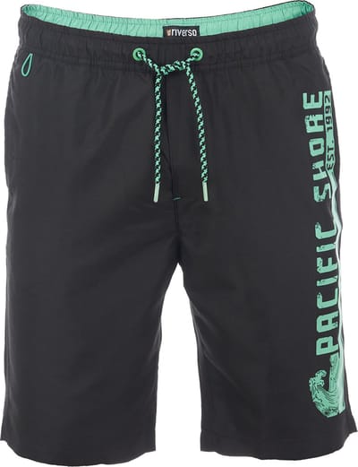 riverso Heren Short RIVJannik bequem Zwart S Volwassenen Sportieve Zwembroek met Print
