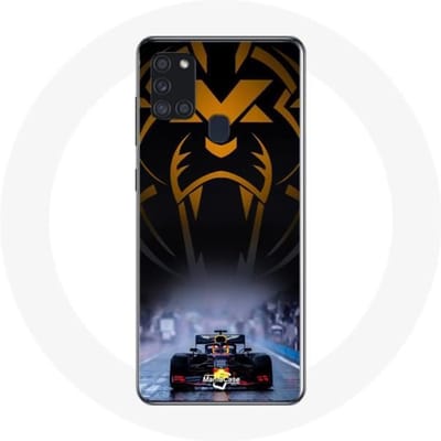 Samsung Galaxy A21S Hoesje Formule 1 Sebastian Vettel F1 Racing Driver Zwart zwart