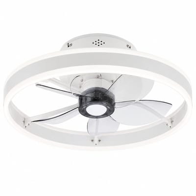 ITRONIQ Plafondventilator Met Verlichting - Dimbare LED Plafondlamp Met Ventilator - Afstandsbediening - 6 Snelheden - Wit