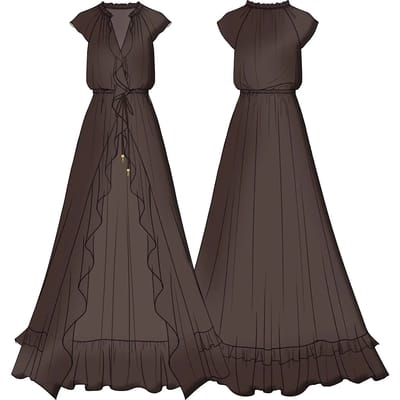Maxi-jurk met volant voor dames Guess Maelys