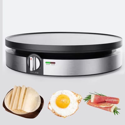 Elektrische Crêpe Makers, 1100 W Pancake -maker Met Thermostatische Regeling, Mechanische Roterende Knop, Kabelopslag, Crêpe Maker, Automatische Crêpe Maker Machine Voor Biefstuk Kippenpizza Productie