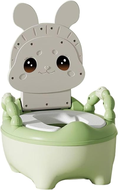Reis Potje - Kinder Toilet - Zindelijkheidstraining Thuis - Cartoon Konijn Ontwerp - 36 x 31 cm - Groen