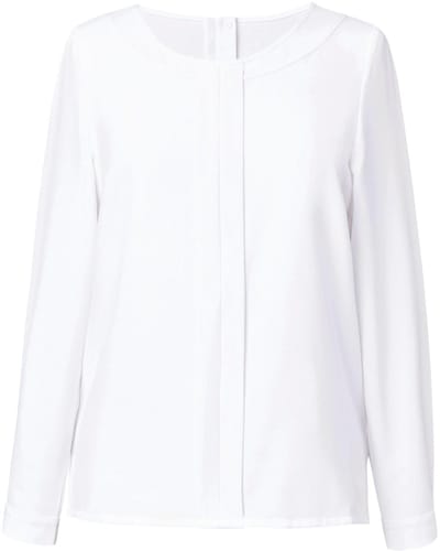 Brook Taverner Riola Crepe de Chine blouse BT2264 - White - 46 EU (18 UK)