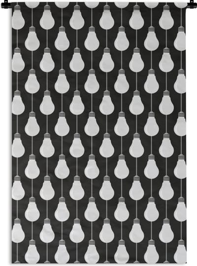 Wandkleed - Wanddoek - Gloeilampen - Licht - Patronen - 120x180 cm - Wandtapijt