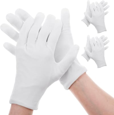 Zachte Katoenen Handschoenen voor Handverzorging, Ideaal voor Droge Huid en SPA Behandelingen - 3 Paar Witte Handschoenen