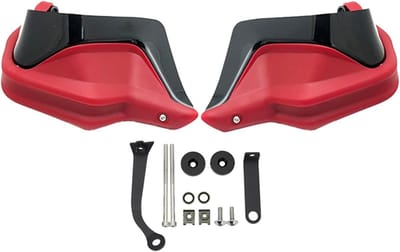 Motorfiets Handkappen - Stuur Beschermers - Bescherming Tijdens Rijden - Versterkt ABS Materiaal - 800 g - Rood Zwart